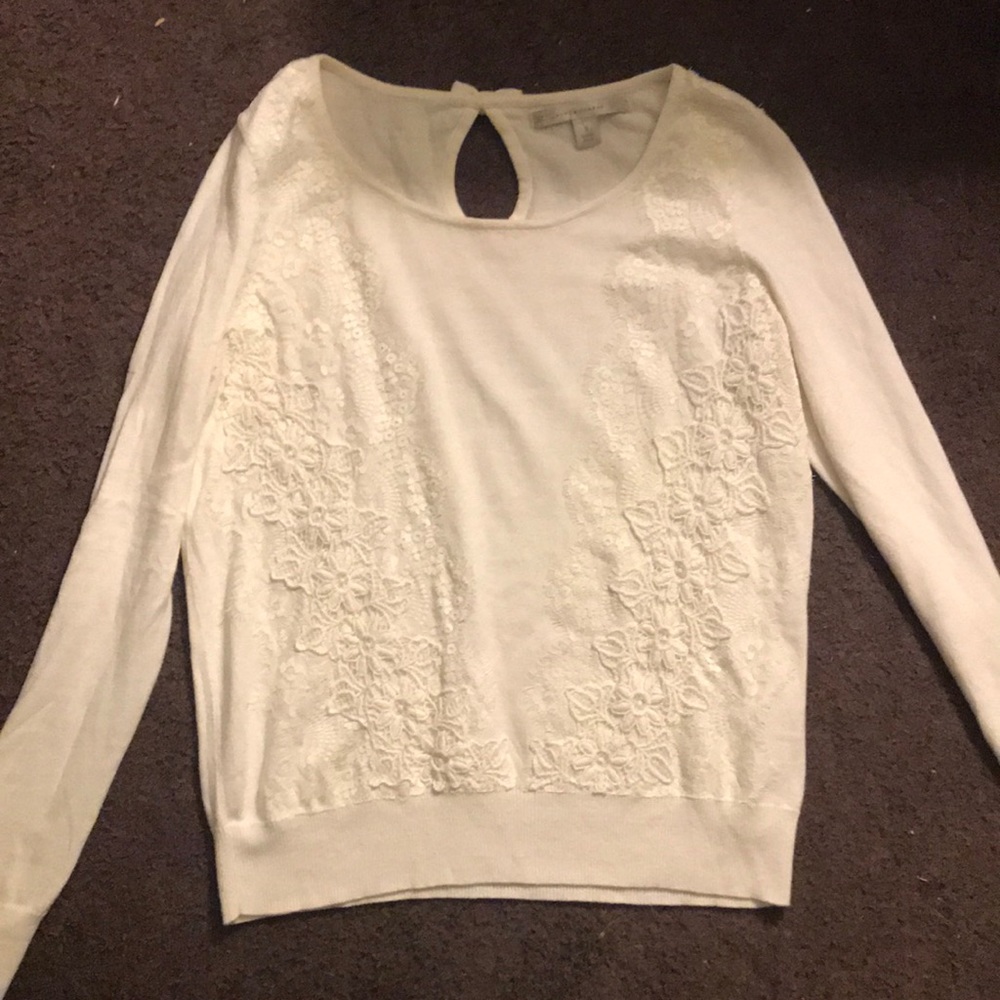 White Lace Sweater LC